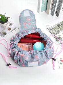 1个大容量便携式束口化妆包，多功能防水洗漱包，化妆包、护肤包、洗漱包、收纳袋，旅行必备、邮轮必备、宿舍必备，婚礼伴娘礼物、妈妈礼物、生日礼物、送给朋友和老师的礼物，家居装饰，浴室、客厅、卧室装饰，浴室收纳，珠宝收纳，唇油收纳，指甲油收纳，女士礼物，圣诞礼物，女士礼物创意 - 藍色 - 查看 8