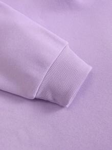 INAWLY Quần áo thể thao nữ Túi Dây kéo Slogan Hoạt hình Giải trí - Màu Lilac Tím - Xem 4