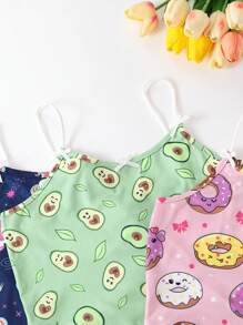 Tween Girl 3pcs Cartoon Graphic Underwear