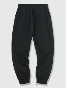 Street Life 男士卡通和字母圖形抽繩腰運動長褲 - 黑色 - 查看 2