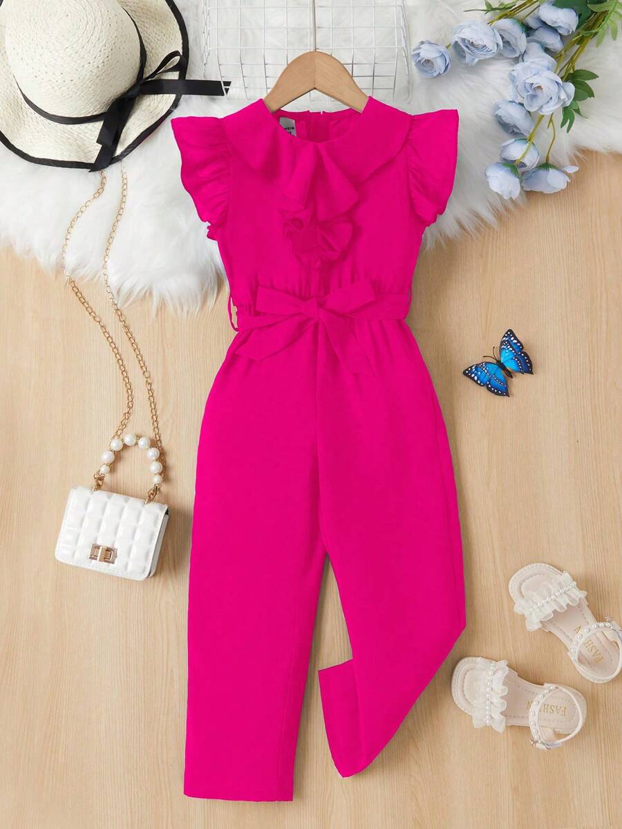 SHEIN Jumpsuits Gadis Muda - Hot Pink - View 1