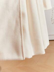 SHEIN Tween Girl Double Breasted Belted Overcoat - Beige - View 3