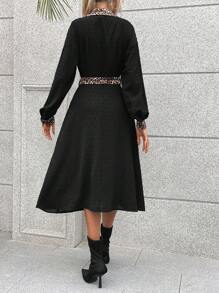 Breezaya Leopard Print Belted Shirt Dress - Multicolor - View 2