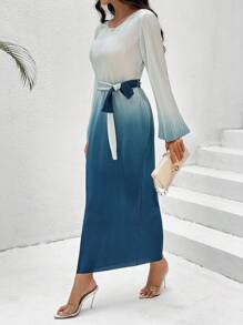 Chiquease Ombre Belted A-line Dress