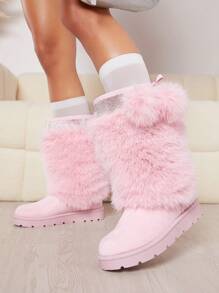 SHUZIA Fuzzy Slip On Boots New Year Holiday Valentine Gifts Summer Shoes Valentines Spring Shoes Mother's Day Present