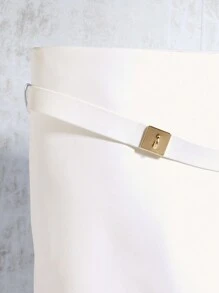 SHUZIA 最热门的白色迷人人造皮革女式坡跟尖头长靴圣诞秋冬款 - 白色 - 查看 5