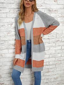 SHEIN LUNE 拼色插肩袖开衫 - 彩色 - 查看 4