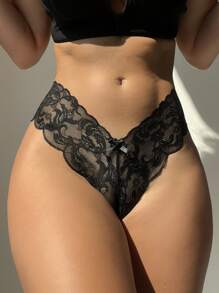 Floral Lace Scallop Trim Panty Lingerie