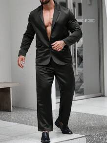 Manfinity AFTRDRK Men Single Breasted Blazer & Suit Pants - Black - View 5