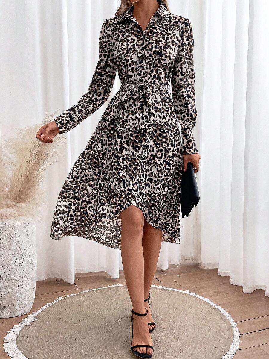 SHEIN LUNE 女士連衣裙 - 棕色 - 查看 1