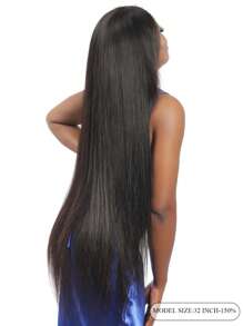 4*4 Lace Front 130%  Long Straight  18-32inch Human Hair Wigs - Natural Black - View 3