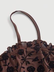 SHEIN MOD Plus Ditsy Floral Print Lettuce Trim Cami Dress - Multicolor - View 3