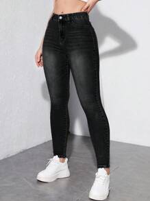 SHEIN EZwear 女士牛仔裤 - 深灰色 - 查看 6