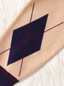 Young Boy Argyle Pattern Sweater & Knit Pants - Multicolor - View 4