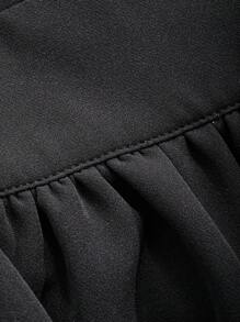 DAZY Solid Overall Dress Without Blouse - Black - View 7