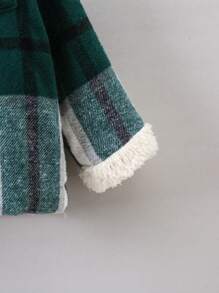 SHEIN Young Boy 1pc Plaid Print Flap Pocket Thermal Lined Overcoat - Multicolor - View 7
