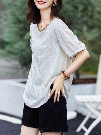 Solid Regular Sleeve Blouse