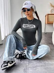 StreetHx Letter Graphic Tee - Dark Grey - View 1