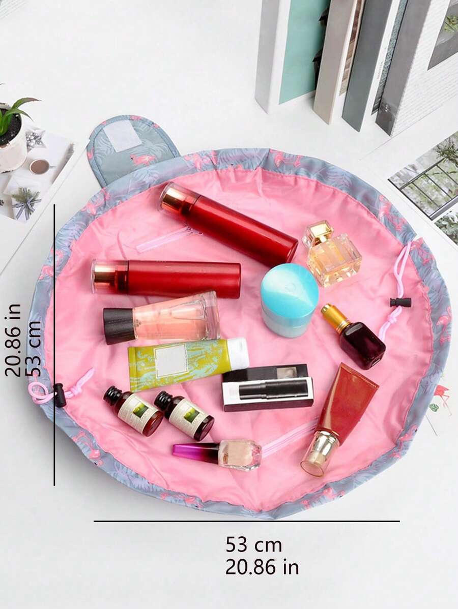 1个大容量便携式束口化妆包，多功能防水洗漱包，化妆包、护肤包、洗漱包、收纳袋，旅行必备、邮轮必备、宿舍必备，婚礼伴娘礼物、妈妈礼物、生日礼物、送给朋友和老师的礼物，家居装饰，浴室、客厅、卧室装饰，浴室收纳，珠宝收纳，唇油收纳，指甲油收纳，女士礼物，圣诞礼物，女士礼物创意 - 藍色 - 查看 1