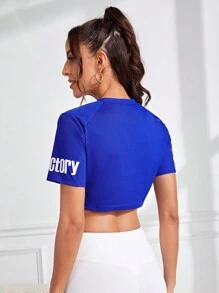 Gameset SHEIN Sport Letter Graphic Crop Sports Tee