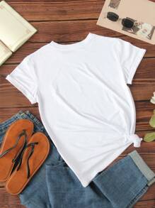 SHEIN LUNE In Mặt trăng Áo thun - trắng - Xem 2