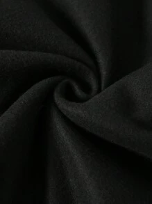 SHEIN EZwear Astronaut Print Drawstring Thermal Lined Hoodie - Black - View 7