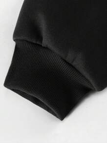 Manfinity EMRG Áo khoác nam in hình chữ thập có dây rút, trùm đầu cỡ lớn, Rapper, Tay dài, Đi chơi, Áo khoác mỏng - màu đen - Xem 5