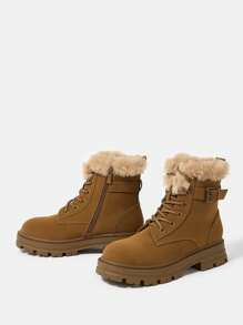 SheIn MOD 女性休閒靴子,時尚女性靴子 - 駝色 - 查看 3