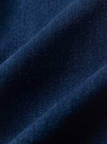 SHEIN Sparklyn Tween Girl Solid Jeans, School, Campus, College - Blue - View 5