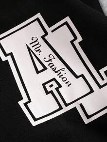 ROMWE MEN Prep 男士字母&骷髏頭印花條紋拼接運動外套 - 彩色 - 查看 7