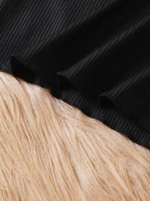 Genkimix Kids Tween Girl 3pcs Mock Neck Lettuce Trim Ribbed Knit Tee - Multicolor - View 7