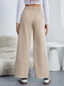 SHEIN Essnce Two Tone Wide Leg Pants - Multicolor - View 2