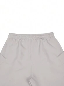 Manfinity Homme Men Slant Pocket Drawstring Waist Harem Pants - Apricot - View 5