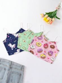 Tween Girl 3pcs Cartoon Graphic Underwear