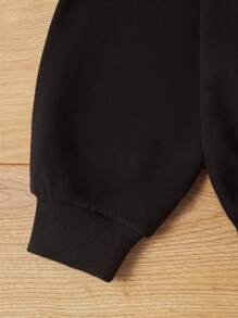 RueChic Teen Girl Slogan & Butterfly Print Hoodie - Black - View 4