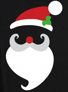 Áo phông in hình giáng sinh nam - màu đen - Xem 4