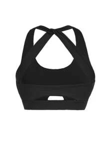 SHEIN Running 3Pcs Sports Set With Hoodie Gym Clothes Workout Clothes - Black and White - View 5