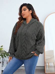 SHEIN Essnce Áo nỉ dáng rộng vai rớt có dây rút, thích hợp cho lễ tốt nghiệp, trang phục tựu trường, lễ tốt nghiệp, trang phục giáo viên dành cho nữ, trang phục tựu trường. - Màu xám đen - Xem 4