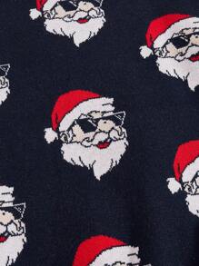 Manfinity RebelGame 男士聖誕老人圖案套頭毛衣 - 藍色 - 查看 4