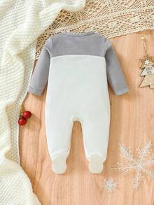 Baby Girl Snowman Print Pajama Footed Jumpsuit - Multicolor - View 2