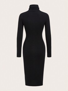 Our High Neck Solid Bodycon Dress is such a vibe - ROMWE