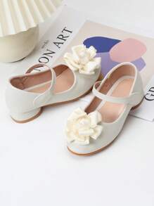 Kids' Princess Ballet Flats With Flower Decor, 2023 Spring & Autumn Collection