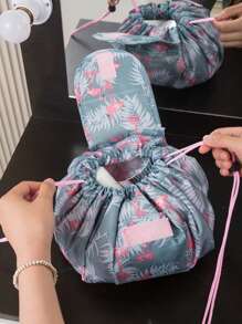 1个大容量便携式束口化妆包，多功能防水洗漱包，化妆包、护肤包、洗漱包、收纳袋，旅行必备、邮轮必备、宿舍必备，婚礼伴娘礼物、妈妈礼物、生日礼物、送给朋友和老师的礼物，家居装饰，浴室、客厅、卧室装饰，浴室收纳，珠宝收纳，唇油收纳，指甲油收纳，女士礼物，圣诞礼物，女士礼物创意 - 藍色 - 查看 6