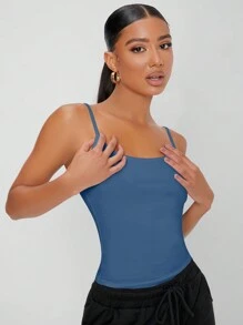 SHEIN Tall Solid Cami Top - Dusty Blue - View 4