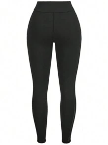 SHEIN Running 3Pcs Sports Set With Hoodie Gym Clothes Workout Clothes - Black and White - View 6