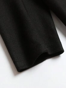 SHEIN Clasi 大碼單排釦花呢外套 - 黑色 - 查看 6