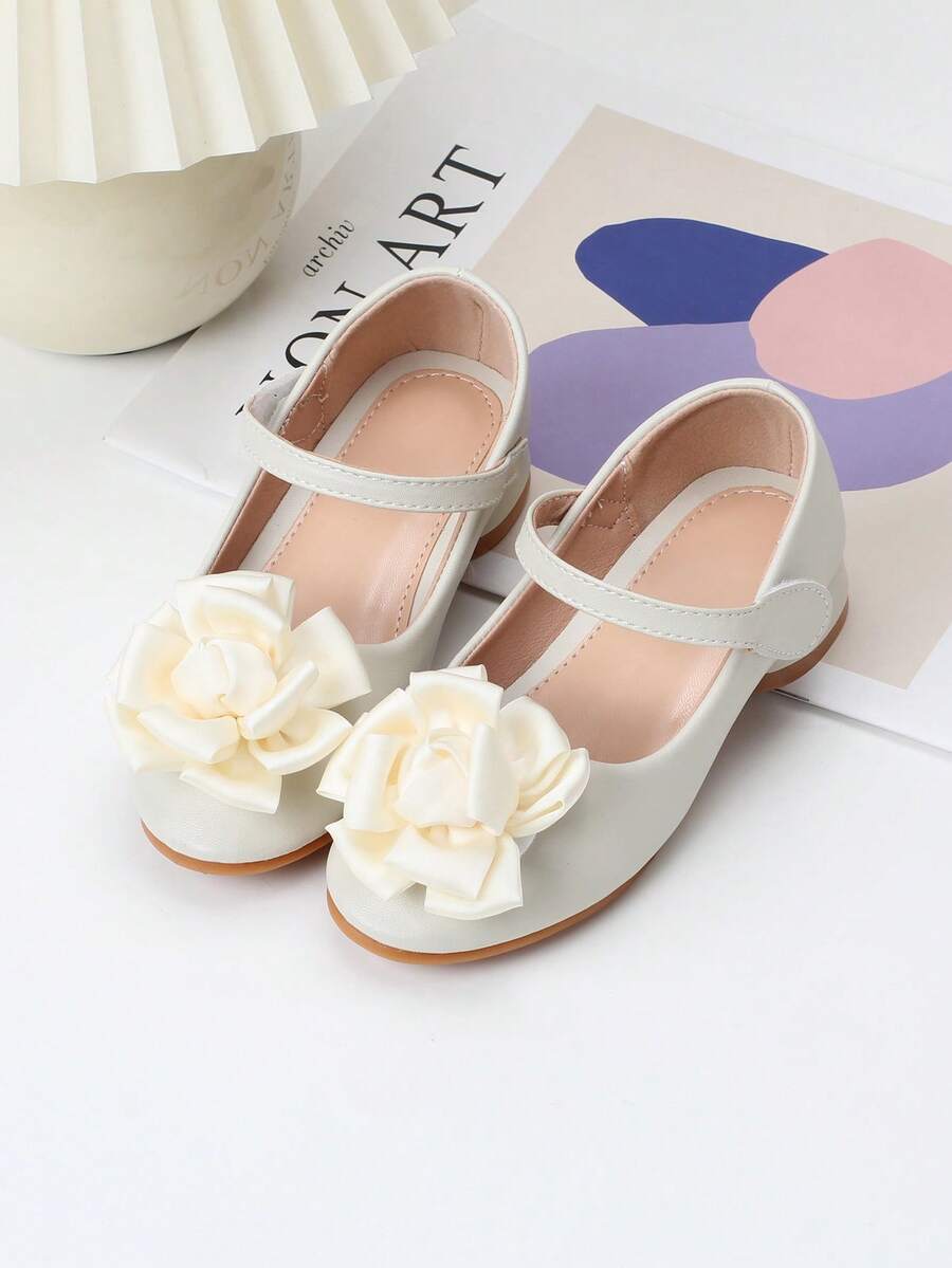 Kids' Princess Ballet Flats With Flower Decor, 2023 Spring & Autumn Collection