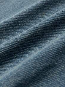 SHEIN Tween Girls Casual Vintage Raw Hem Straight Leg Washed Slim Fit Jeans - Medium Wash - View 6