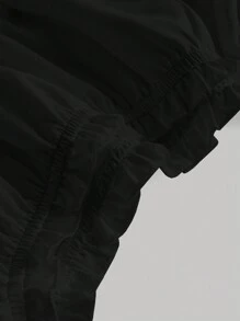 SHEIN MOD 露肩喇叭袖喇叭袖黑色连衣裙