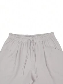 Manfinity Homme Men Slant Pocket Drawstring Waist Harem Pants - Apricot - View 4